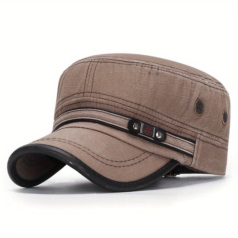 Unisex Casual Cotton Baseball Cap, Distressed Leather Edge, Solid Color, Sun Protection Hat, Hand Washable, 80% Cotton 20% Polyester, One Size Fits All