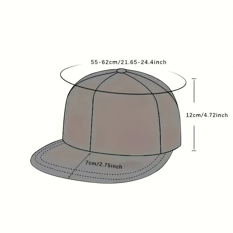 Unisex Hip-Hop Baseball Cap | Adjustable Polyester Snapback | Retro Style with Geometric Shush Gesture Design | Lightweight & Machine Washable | Flat Brim for Outdoor Sports, Outdoor Sports Cap | Urban Fashion Hat | Machine Washable Hat
