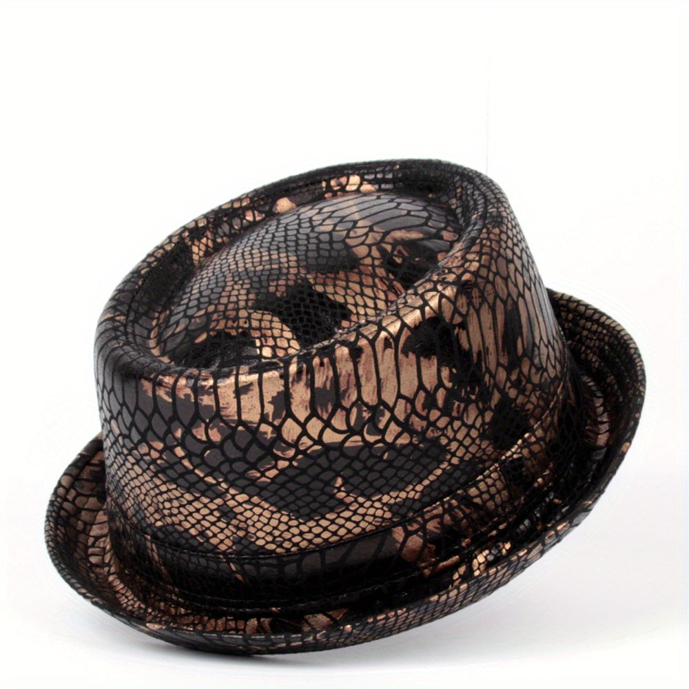 Men's Jazz Flat Leather Top Hat Street Hat
