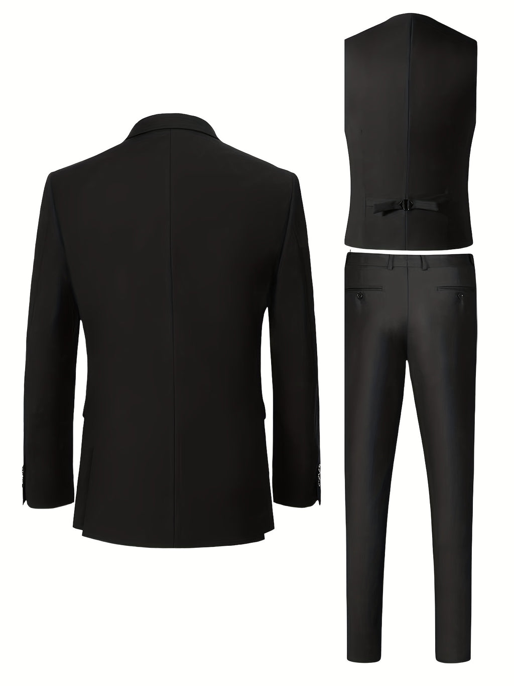 Ensemble de costume trois pièces de qualité supérieure pour homme avec gilet, pantalon et veste pour mariages, événements formels et tenue professionnelle.