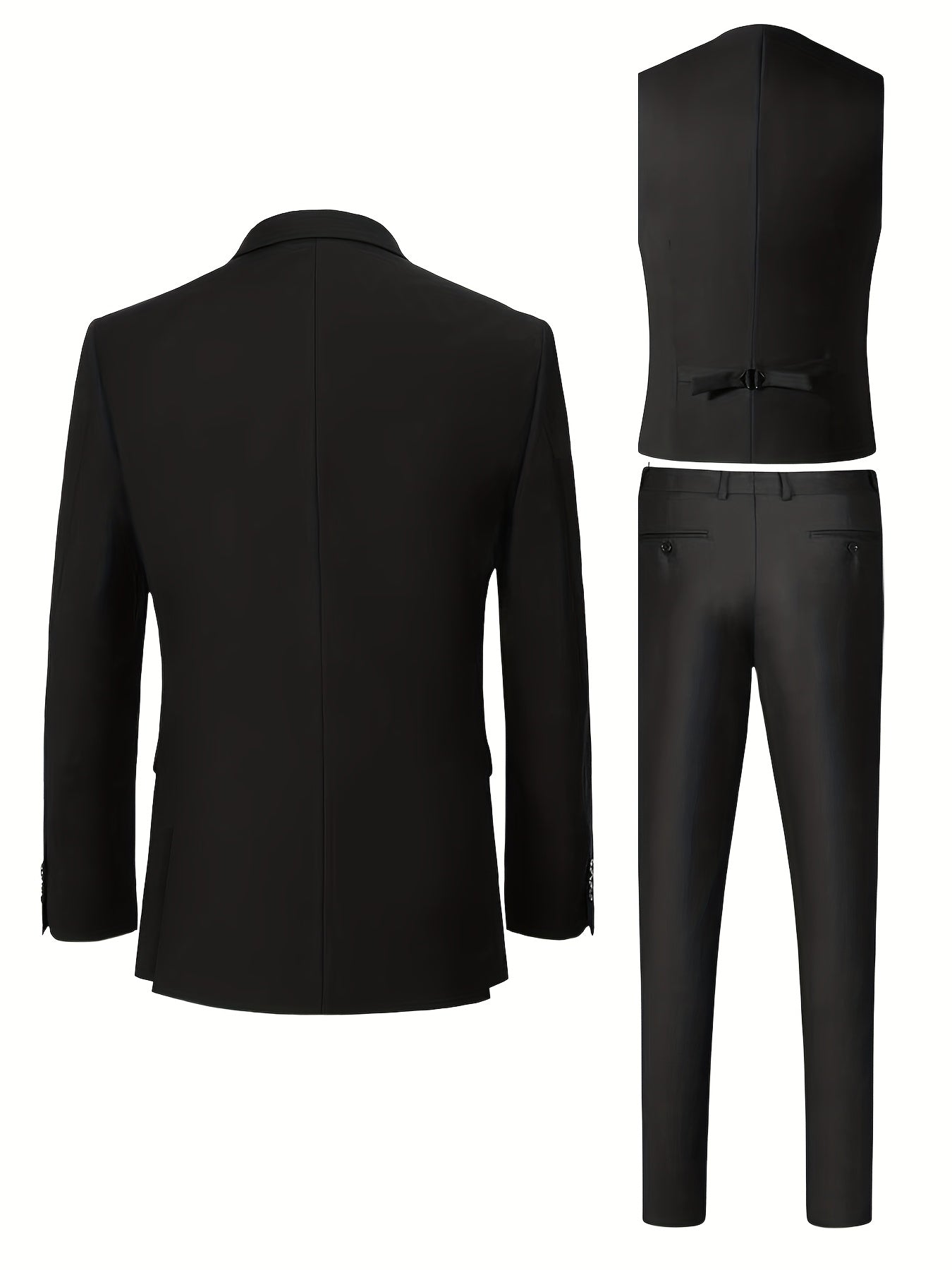 Ensemble de costume trois pièces de qualité supérieure pour homme avec gilet, pantalon et veste pour mariages, événements formels et tenue professionnelle.