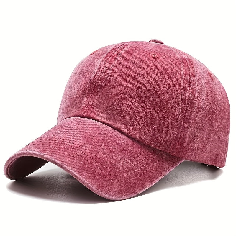 3pcs Unisex Vintage Washed Baseball Caps - Adjustable Snapback, Breathable Sun Protection, Distressed Retro Style for Men & Women (Black\u002FDark Gray\u002FPink)