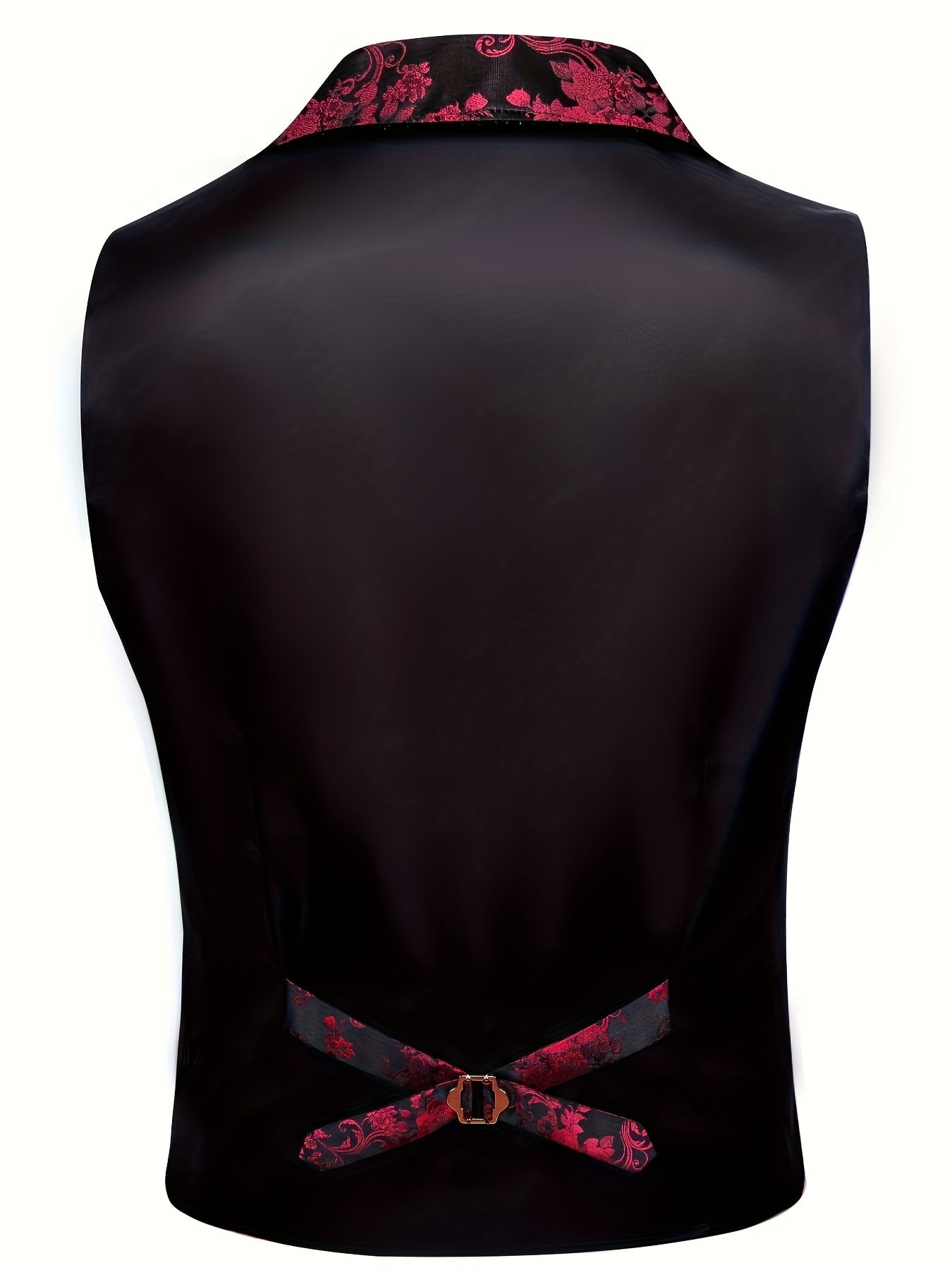 Gilet de Costume Jacquard Floral Vintage pour Hommes - Style Steampunk Gothique, Imprimé Floral Vert & Doré, Col Sur Mesure, Bouton en Cuivre, Poches Latérales, Parfait pour les Mariages, Bal de Promo & Événements Formels