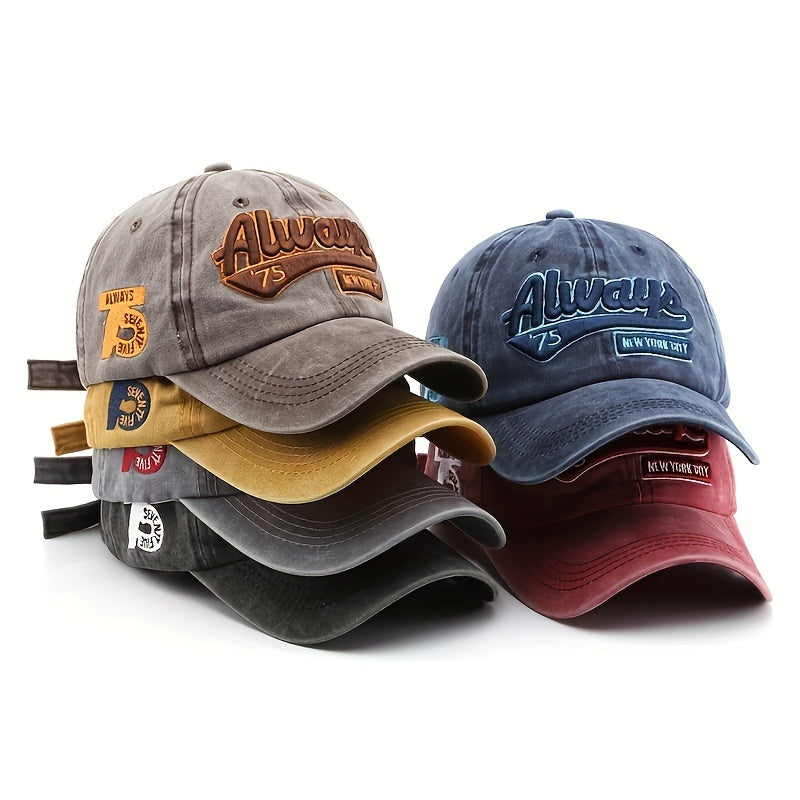 Set of 6 Trendy Embroidered Caps - Lightweight, Uv-Resistant, Sweat-Absorbing, Adjustable, Gender-Neutral Outdoor Hat for Hiking, Traveling, Sports, And Daily Use - Ideal for Both Men And Women