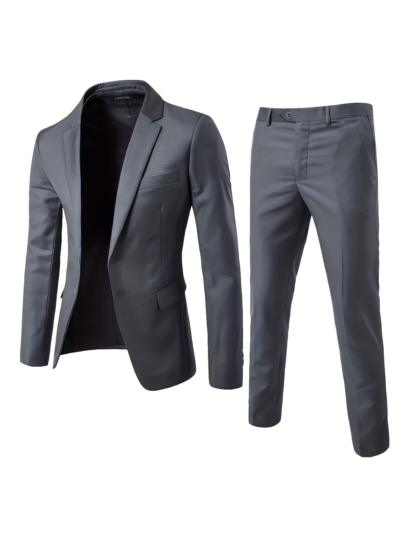 Costume Décontracté Homme Deux Pièces avec Poches Ouvertes