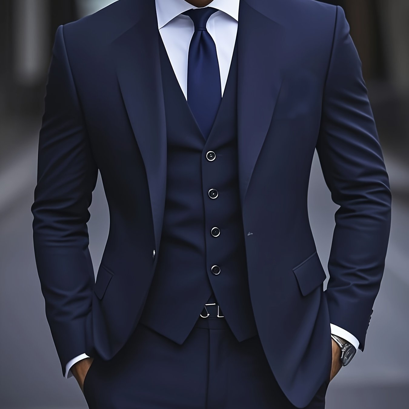 Ensemble de smoking pour homme, trois pièces, costume de mariage, double boutonnage, veste, gilet, pantalon, (001)